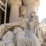 Las tres gracias del Panteón de Pedreño empiezan a recuperar su aspecto original