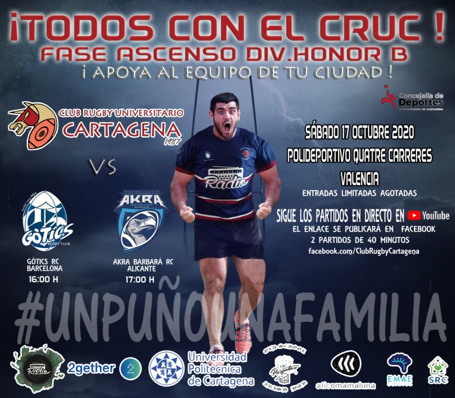 El Club de Rugby Universitario Cartagena disputa la fase de ascenso a División de Honor B este sábado El Club de Rugby Universitario Cartagena disputa la fase de ascenso a División de Honor B este sábado