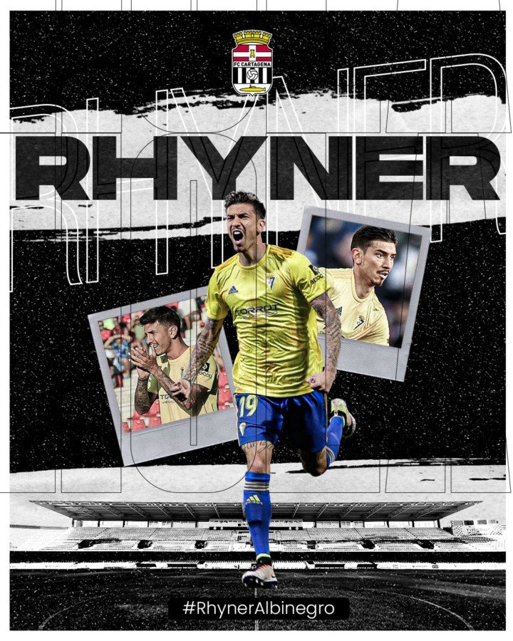 El central zurdo Rhyner refuerza la zona defensiva del FC Cartagena El central zurdo Rhyner refuerza la zona defensiva del FC Cartagena