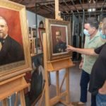 El Taller Municipal de Restauración recupera un retrato del alcalde Spottorno pintado por Usell de Guimbarda