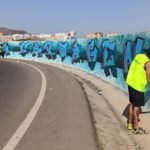 Un graffiti dará la bienvenida a Cartagena desde la rotonda de Villa París Un graffiti dará la bienvenida a Cartagena desde la rotonda de Villa París