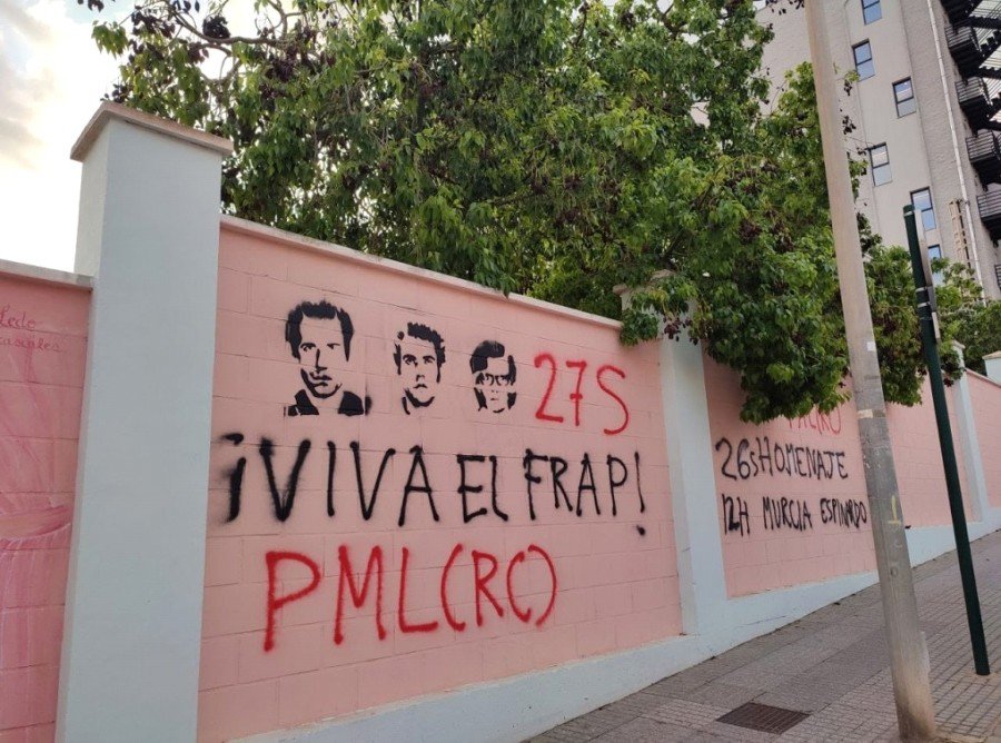 Pintadas en la UPCT en homenaje a los últimos fusilados del franquismo Pintadas en la UPCT en homenaje a los últimos fusilados del franquismo