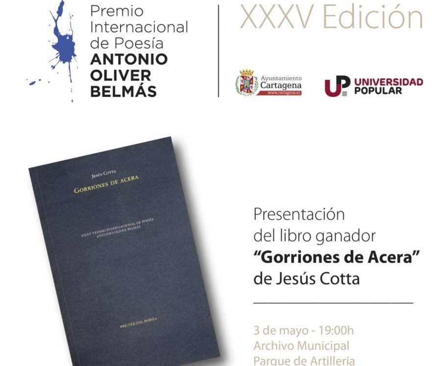 La UP desvelará el martes el ganador del XXXV Premio Internacional de Poesía Antonio Oliver La UP desvelará el martes el ganador del XXXV Premio Internacional de Poesía Antonio Oliver