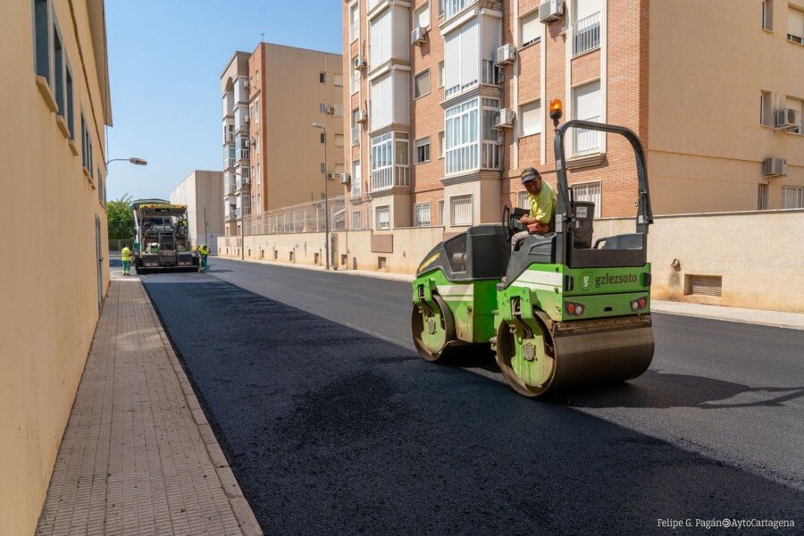 Cinco nuevas calles se asfaltarán este mes de agosto dentro de Plan de Asfalto de Cartagena