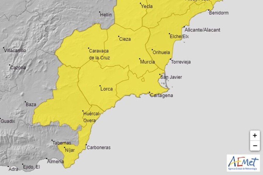 Cartagena vuelve a estar en aviso amarillo por lluvias de 20 litros en una hora Cartagena vuelve a estar en aviso amarillo por lluvias de 20 litros en una hora
