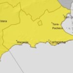 Aviso amarillo por viento y fenómenos costeros este domingo y lunes en Cartagena