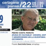 Pedro Costa presenta su nuevo libro este lunes en Cartagena Piensa