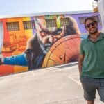 La imagen de un guerrero Carthaginés completa el mural que comenzó el pasado año Goyo 203 frente a la Cuesta del Batel