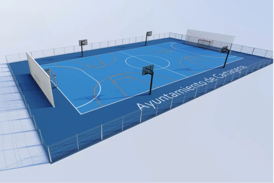 Las seis primeras pistas deportivas exteriores de las catorce que se reformarán este año en Cartagena salen a licitación