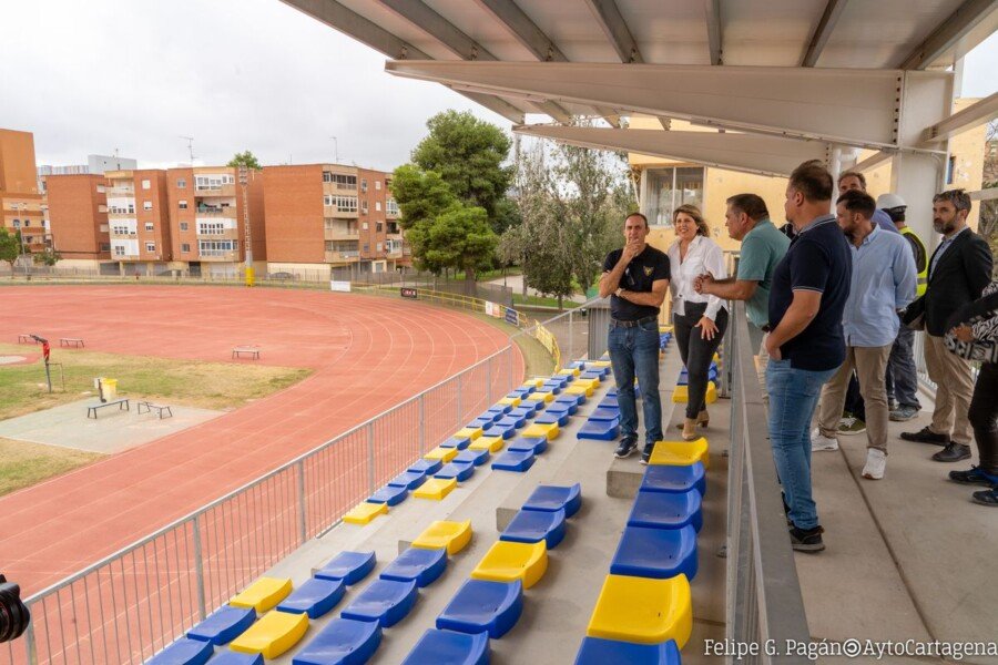 La pista de atletismo de Cartagena estrena este domingo nuevo graderío en una competición nacional