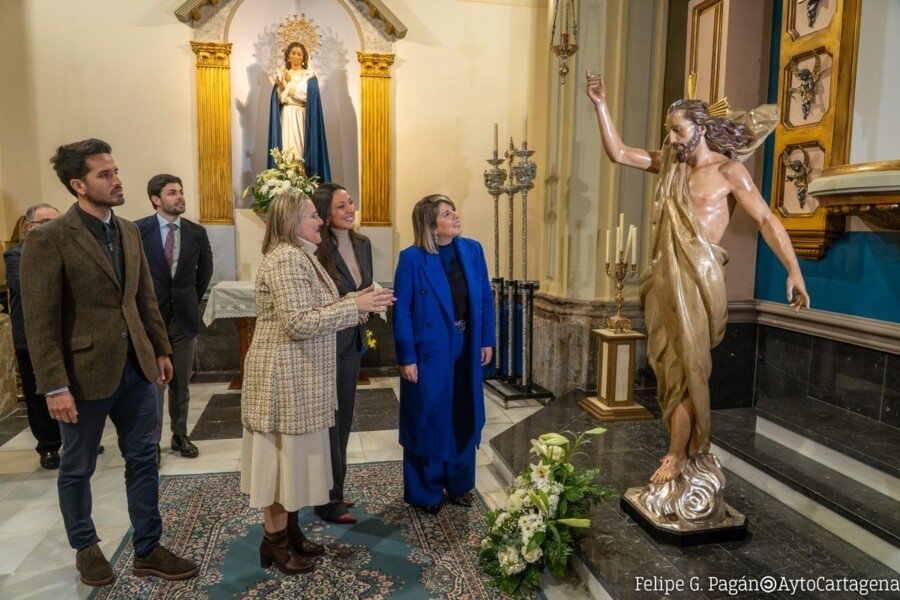 La imagen del Cristo Resucitado vuelve ya restaurada a la Iglesia de Santa María 1 La imagen del Cristo Resucitado vuelve ya restaurada a la Iglesia de Santa Mar?a