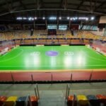 El Palacio de Deportes de Cartagena luce una pista verde para la Copa de la Reina de fútbol sala El Palacio de Deportes de Cartagena luce una pista verde para la Copa de la Reina de fútbol sala