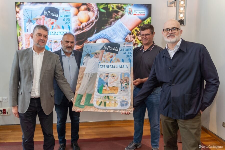 Una cartel del dibujante Puebla ilustra la Fiesta de la Patata de La Puebla