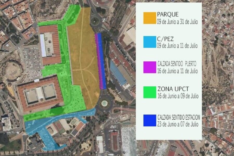 Comienza el montaje del recinto para festivales de música en la Cuesta del Batel de Cartagena Comienza el montaje del recinto para festivales de música en la Cuesta del Batel de Cartagena
