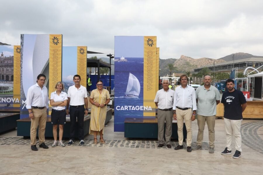 La Ocean Race ultima el montaje del Ocean Live Park en la fachada marítima de Cartagena