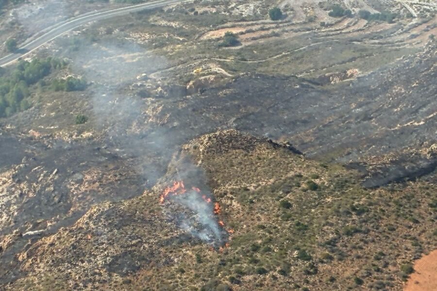 Efectivos de Bomberos, Protección Civil y Policía Local intervienen en las labores de extinción de un incendio en las inmediaciones de las Cuestas del Cedacero Efectivos de Bomberos, Protección Civil y Policía Local intervienen en las labores de extinción de un incendio en las inmediaciones de las Cuestas del Cedacero