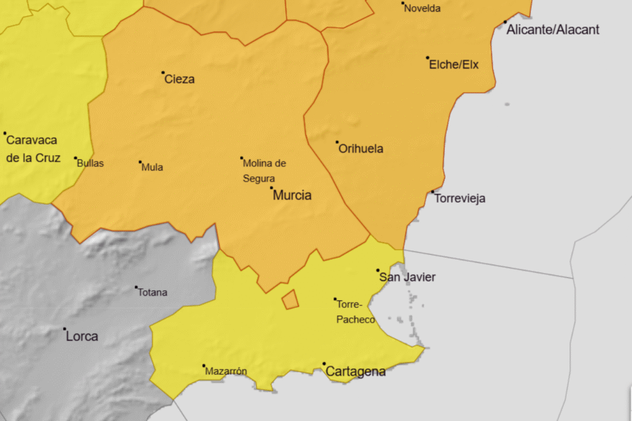 Aviso amarillo por lluvia y tormentas este martes en Cartagena y gran parte de la Región Aviso amarillo por lluvia y tormentas este martes en Cartagena y gran parte de la Región