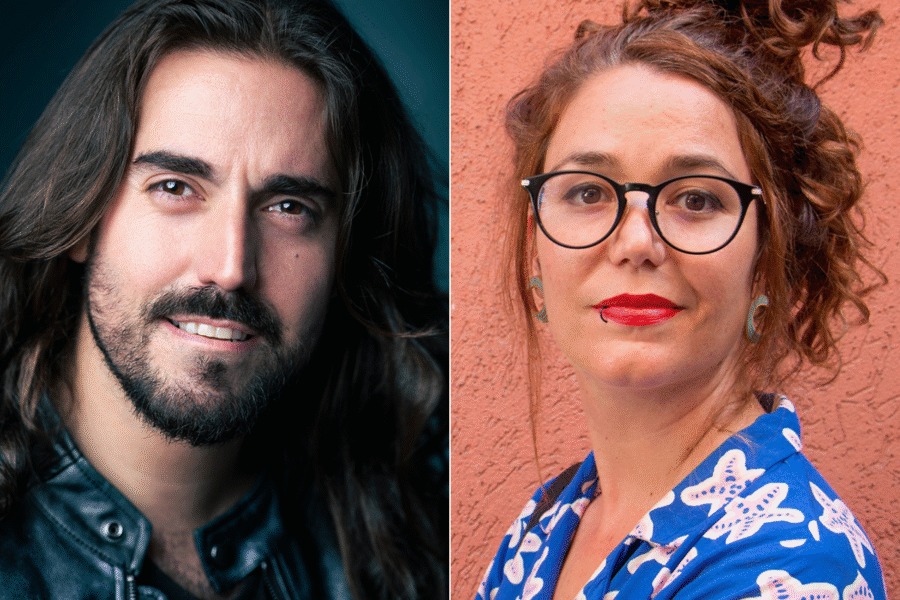 Andrés Suárez y la ilustradora Ilu Ros, este jueves en la Feria del Libro de Cartagena