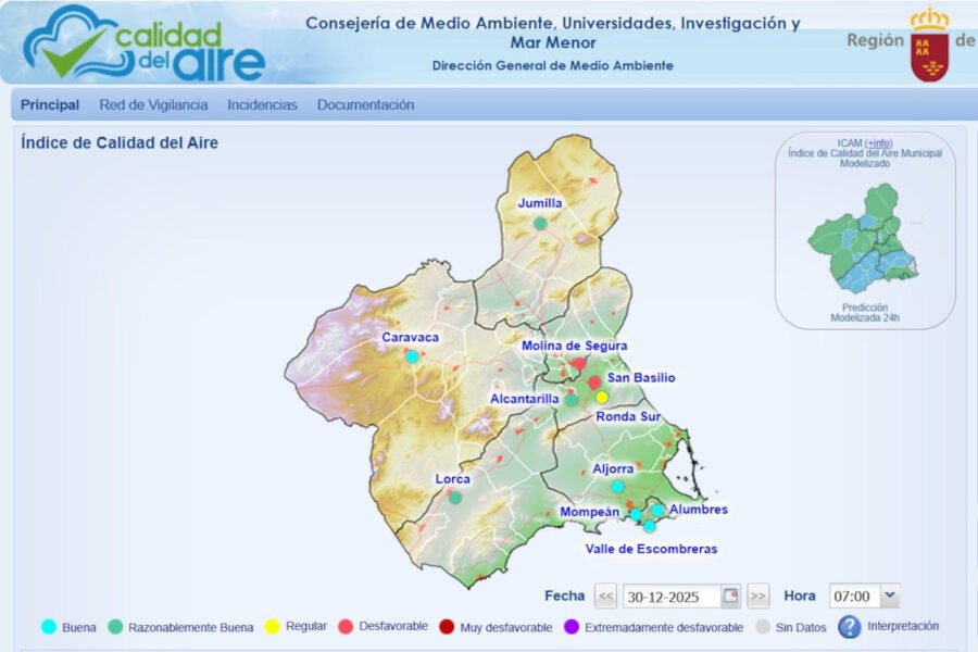 Desactivado el Nivel 1 preventivo por partículas en el Valle de Escombreras