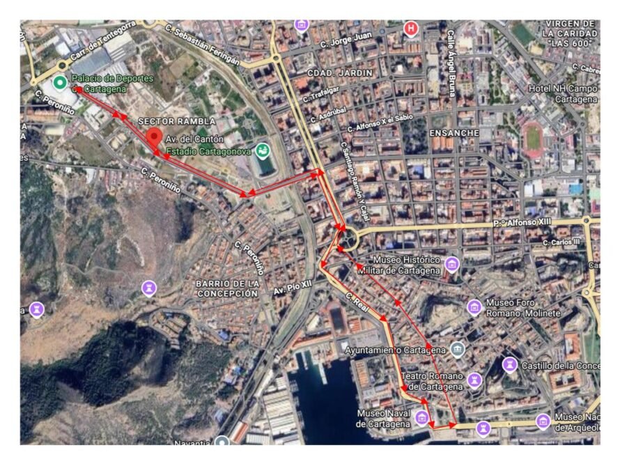 Cortes de tráfico este domingo en Cartagena por una carrera popular