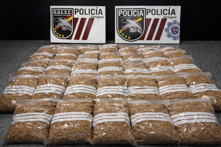 Policía Local de Cartagena interviene 20 kilos de picadura de tabaco