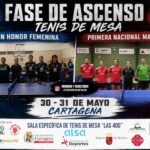 Cartagena acoge este fin de semana el campeonato nacional de tenis de mesa con equipos de toda España