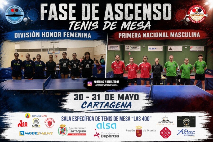 Cartagena acoge este fin de semana el campeonato nacional de tenis de mesa con equipos de toda España 2 Cartagena acoge este fin de semana el campeonato nacional de tenis de mesa con equipos de toda Espa?a